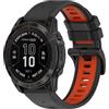SeNool 22mm QuickFit Cinturino per Garmin Fenix E 47mm/Fenix 8 47mm/Fenix 7 Pro Solar/Fenix 7, Traspirant Silicona Braccialetto per Garmin Epix 2 Pro 47mm/Fenix 6 GPS/6 Pro GPS/5 - Grigio Arancione