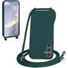 WenBaby Cover Compatible con Samsung Galaxy S25 Plus,Cellulare Girocollo Custodia con Cordino TPU Corda Silicone Case Bumper per Samsung Galaxy S25 Plus Custodia, Verde scuro