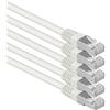 1aTTack.de® 2m - blanco - 5 Stück - CAT6 CAT 6 Ethernet LAN cable de red SET 1000 Mbit/s CAT6 Doble blindado PIMF 250MHz libre de halógenos compatible con CAT5e CAT6a CAT7 CAT8