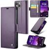 oiysrtoc Cover per iPhone 16 Pro Max in Pelle PU Premium, Portafoglio con 3 Fessure Carte e Supporto, Blocco RFID, Chiusura Magnetica Custodia iPhone 16 Pro Max, Viola