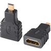 J&D Adattatore Micro HDMI a HDMI, Connettori Placcati in Oro, Femmina a Maschio, Convertitore Compatibile con Smartphone e Fotocamere, 2 Pack