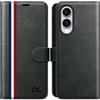 OCASE Custodia Portafoglio per Samsung Galaxy S25 Edge - Nero | Cover a Ribalta, Portafoglio in Pelle PU, Blocco RFID, 4 Slot per Carte, Supporto Integrato, Protezione Antishock