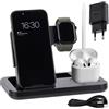 3KINGSHOME Stazione Ricarica Apple 3 in 1 - Charging Station - Compatibile con iPhone - cuffiette pods - Apple Watch - Base Ricarica Iphone Apple Watch Cuffiette pods Nera