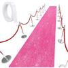 Tatuo Tappeto passatoia 6 x 50 m spessore 55 g/m² con nastro in moquette, per balli, matrimoni, esterni, interni, corridoio, film, festival, feste (rosso rosa glitterato)