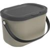 Rotho Albula 1054607422 - Secchio per compost con coperchio e manico, in plastica, 3,2 l, colore: Marrone