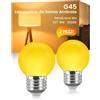 Luxvista Lampadina LED E27 5W 2000K Luce Calda G45, Lampadina Arancione senza Luce Blu & senza Sfarfallio, Non Dimmabile, Luce Soffice per Camera da Letto & Camera Bebè, Confezione da 2