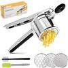 Dexpally Schiacciapatate Acciaio Inox con 3 Setacci Intercambiabili e Spazzola per la pulizia Per purè di Patate, Spätzle, Gnocchi, Verdure e Salse