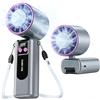 Nazaz Mini ventilatore portatile Turbo 199 velocità a flusso d'aria potente 9 m/s ventilatore a mano silenzioso, piccolo ventilatore pieghevole per mano, collo o tavolo, ricaricabile per estate, viaggi ed