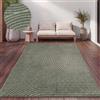 Paco Home Tappeto Cucina Da Esterno Salotto Moderno Balcone Terrazo Motivo Scandinavo Motivo Boho Monocolore, Dimensione:200x290 cm, Colore:Verde