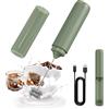 CIRCLE JOY Montalatte Elettrico Ricaricabile, Frullino a Immersione Senza Fili, Doppia Testa Portatile Schiumalatte per Caffè, Latte, Cappuccino, Matcha, Cioccolata Calda, Verde
