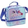 PRESTIGE & DELUXE Portamerenda Borsa termica K pop Idols Stars Rumi Mira Zoey Rosa Viola | Personaggi Anime | per Bambina per il pranzo merenda - 2 scomparti chiusura zip - scuola asilo tempo libero