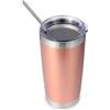 Volhoply Bicchiere in acciaio inox da 590 ml, con coperchio e cannuccia, a doppia parete, isolante, da viaggio, adatto per portabicchieri, tazze rivestite a polvere, per bevande calde e fredde, regalo