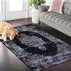 NETLINE HOME Tappeto turco lavabile in lavatrice, adatto ad animali domestici e bambini, design classico orientale, per soggiorno, camera da letto, cucina, antiscivolo (tappeto nero, 80 x 150 cm)