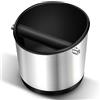 MICXNIC Contenitore per portafiltro in acciaio inox, 1,2 l, materiale bistrato, Knock Box per Ninja Sage, contenitore di scarico per grani di caffè, argento