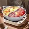 GDSKR 28 cm in acciaio inox Hot Pot, Dual Shabu, cucina Hot Pot Cottura Zuppa Divider Shabu Pentole in acciaio inox, per fornelli a gas e forni a induzione
