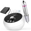 HOMEASY Fresa per Unghie, Lima Elettrica, Oedale, Display LCD | Fresa per Unghie da 45.000 giri/min con Pedale, Manipolo in Alluminio Silenzioso, Unità da Tavolo per Acrilico e Gel