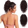 Flufymooz Extension a coda di cavallo, 30,5 cm, extension a coda di cavallo, capelli sintetici naturali mossi e ricci, extension con clip, capelli sintetici naturali, da donna (bordeaux sfumato)