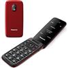 Panasonic KX-TU410 Telefono Cellulare 4G a Conchiglia 2,4 Pollici, Tasto SOS, Bluetooth 5.0, HAC, Vivavoce, IP44, Rosso