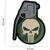 V-STORM PATCH 3D IN PVC CON VELCRO GRANATA PUNISH SKULL