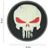 V-STORM PATCH 3D IN PVC CON VELCRO PUNISHER RED EYES GLOW IN THE DARK