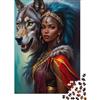 GJDNEAAKL Maschera di Lupo Donna Puzzle 1000 Pezzi Puzzle per Adulti Carta Gioco di Puzzle 1000 Pezzi Decorazione Casa Regalo 52x38cm/1000pcs