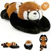 asterbud Peluche ponderato a forma di panda, 2,3 kg, per adulti, Kawaii, morbido cuscino, compagno perfetto per comfort e gioia (rosso, 65 cm)