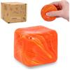 Graphinza Squeeze Toys - Soft Stress Relief Toys 1.4in Cube for Autism Relief, Balls for Adults and Children, Classroom Prizes - Durable Design, Not Easy to Fall Off (orange)