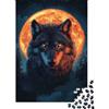 GJDNEAAKL Lupo Luna Piena Puzzle 1000 Pezzi Carta per Adulti Vista Notturna Gioco di Puzzle 1000 Pezzi Relax Famiglia Regalo 52x38cm/1000pcs