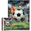 Tucocoo Puzzle di opere d'arte dello stadio del pallone da calcio per adulti 1000 | Colorful Splash Art Astratto Porta di Calcio Sport Decor Stress Relief Family Game Night Regalo per gli appassionati di