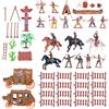 Gatuida Set di 43 Pezzi Carrozza in Plastica per Ragazzo Ragazza | Mini Figurine Decorative, Scenari per Paesaggi in Sabbia, Gioco di Ruolo e Insegnamento, 43 Pezzi