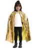 Proumhang Mantello da Principessa Scintillante per Bambine Mantello di Halloween Mantello Scintillante Cosplay Misterioso Festa del Mago di Mardi Gras Costume di Natale in Maschera Oro 80cm