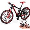 DAJASD 1:8 Mini Bicicletta Giocattolo, Modello di Bici da Ditoornamento, Bicicletta da Dito, Modello Regalo per Bambini per l'insegnamento Casa Ufficio Club(Rosso)