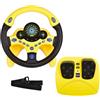 RedCrab Volante Giocattolo per Bambini con Pedale del Freno e Dell'acceleratore, Simulatore di Guida Bambini Rotazione a 360°, Volante per Bambini da Auto con Funzione Suono e Musica (Nero)