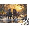 K5R8V1A4 Cavalli al galoppo Puzzle 1000 Pezzi Carta Adulti adatto Torrente nel bosco Puzzle per Adulti Relax Famiglia Decorazione Regalo Concentrazione 52x38cm/1000pcs
