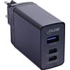 InLine® TravelCharge a 3 porte, alimentatore USB da 65W, 2x USB-C, 1x USB-A, EU/UK/US