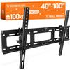 RICOO Supporto a muro per TV RICOO R17, per televisori da 40 a 100 pollici, fino a 100 kg, compatibile con standard VESA da 200x200 a 700x400. Supporto a muro per televisore, modello slim, inclinabile, adatto anche per televisori da 55, 75, 65 e 85 …