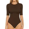 ALGALAROUND Body da donna con scollo rotondo, a mezza manica a 1/2, a maniche lunghe, top basic da donna, in cotone, a maniche lunghe, per donna 2025, inverno, autunno