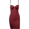 LVCHAO Abiti di controllo Figura intera Shapewear Slips Nudo Tubo Dritto Vestito Body Shaper Donne Skinny Sotto Abiti Ferretto Coppa Nero, Borgogna, M