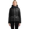 Khujo Giacca leggera da donna per la mezza stagione, giacca corta con cappuccio regolabile e cintura in vita Lorella XS-XXL, Nero , XL
