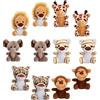 YOSADIER 12 Pezzi Mini Portachiavi Peluche Animali Giungla per Borsa | Metallo e Peluche, Leggeri e Facili da Riporre, Cuciture Fini, per Zaino e Borsa