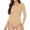 ALGALAROUND Body da donna a maniche lunghe, con scollo rotondo, classico, a maniche lunghe, in cotone ELegant, top da donna