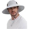 Wmcaps Cappello Pescatore Uomo e Donna Tesa Larga Boonie Uomo Cappelli Anti UV Protezione Solare Estivo Safari, Militare Cappellino Montagna e Trekking Cowboy Bucket Hat (Grigio Chiaro)
