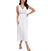 Alcea Rosea Camicia da Notte da Donna in Raso Abito da Notte Lungo in Pizzo Camicie da Notte Sexy Senza Maniche Vestaglia Elegante S-XXXL