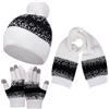 Baynetin Set Invernale Coppie - Cappello con Pom Fiocco di Neve, Sciarpa Snood Lunga & Guanti Touch Screen - Caldo Maglia per Donne e Uomini