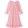 CHUNG Little Big Girls Vintage Victorian Nighties Modal manica lunga pizzo collo quadrato camicia da notte principessa camicia da notte