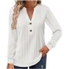 XIAOKS Camicie Serafino in Cotone da Donna a Maniche Lunghe T-Shirt da Donna con Scollo a V a Righe vestibilità Ampia Moda Autunnale da Donna