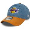 New Era NBA Denim Midi Lakers Cappellino da baseball Curved Brim LA Los Angeles - Fibbia in metallo con ombrello, visiera primavera-estate, Blu, Taglia unica