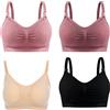 Garosa 4 pezzi reggiseno per allattamento morbido traspirante U posteriore morbido pulsante senza fili aperto senza in acciaio doppio strato senza cuciture push-up post-partum reggiseno per