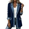 DeHolifer Cardigan Donna in Denim Patchwork - Colletto a Risvolto Giacca