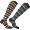CALZE PRESTIGE (2 PAIA) Calze uomo lunghe in pregiatissima lana merino extrafine, elasticizzate, calde e morbide a righe pari multicolor - 100% Made in Italy (A2)